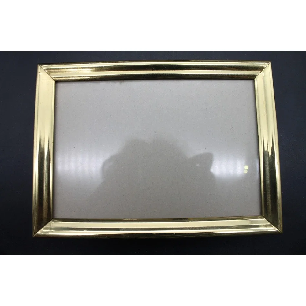 Vintage Brass Gold Tone Picture Frames Lot of 5 MCM Tabletop Hinged Mixed Sizes